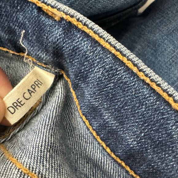 Rag & Bone Dre Capri Relaxed Raw Hem Knee Tear Jean in Dia Wash size 25 - Picture 10 of 12